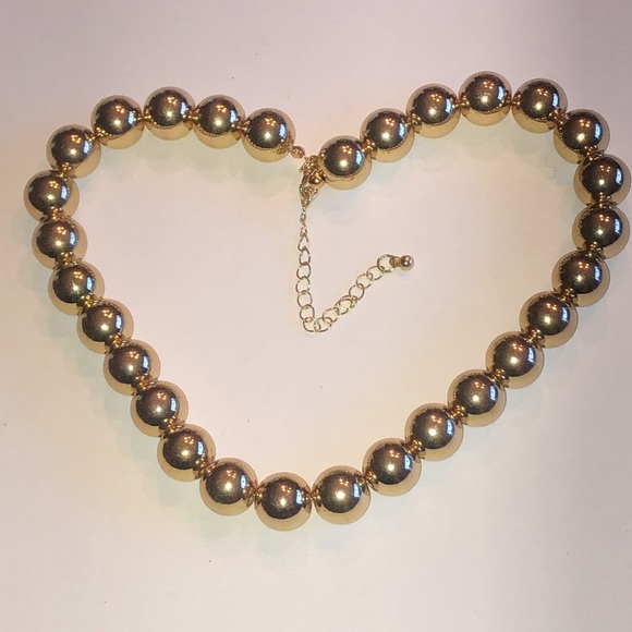 Jewelry - Elegant Gold Tone Chunky Retro Boho Beaded Necklace
